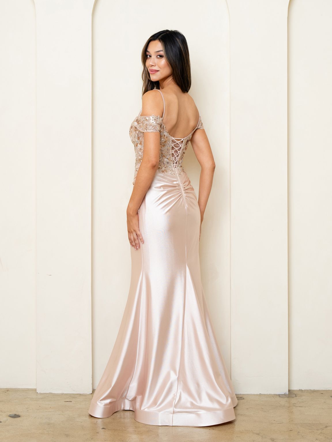 Eva USA EV5291 Sequin-Embellished Tailored Long Dress for Formal Events