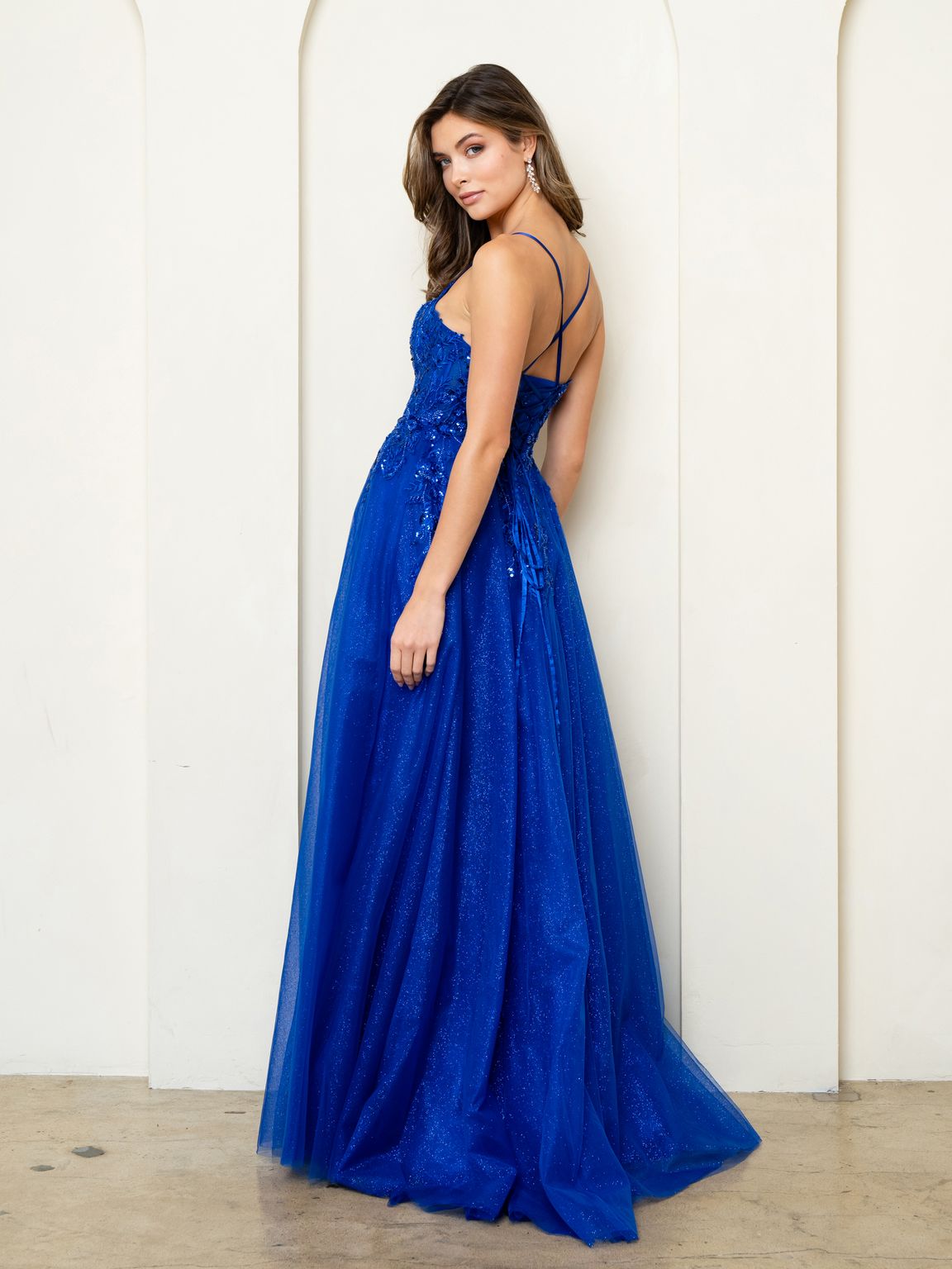 Eva USA EV5295 Sequin Beaded Bodice Tulle Ball Dress