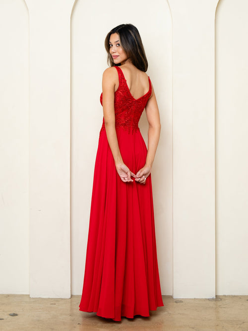 Eva USA EV5299 A-Line Tailored Long Formal Dress with Subtle Seams