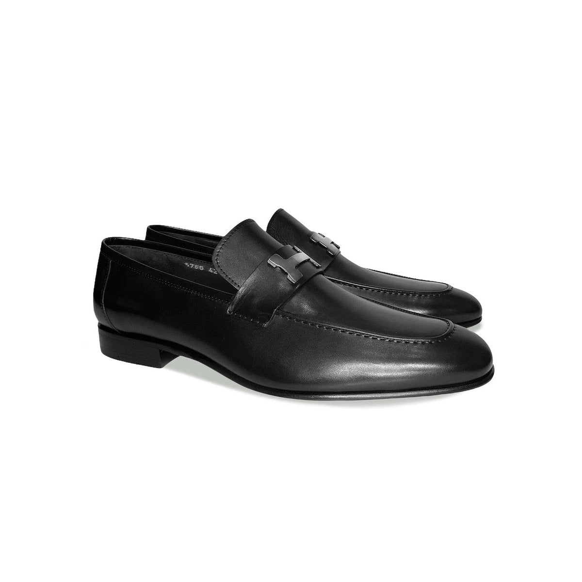 Corrente 5760 H Buckle Loafer Shoes - Black - Black - Size 13 – SuitUSA