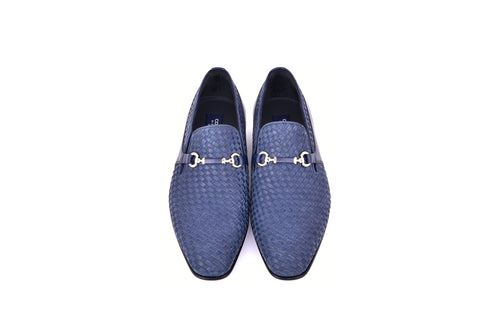 C0223-5776 Buckle hand woven Loafer Navy