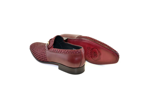 C0222-5776 hand Made Woven Loafer Burgundy