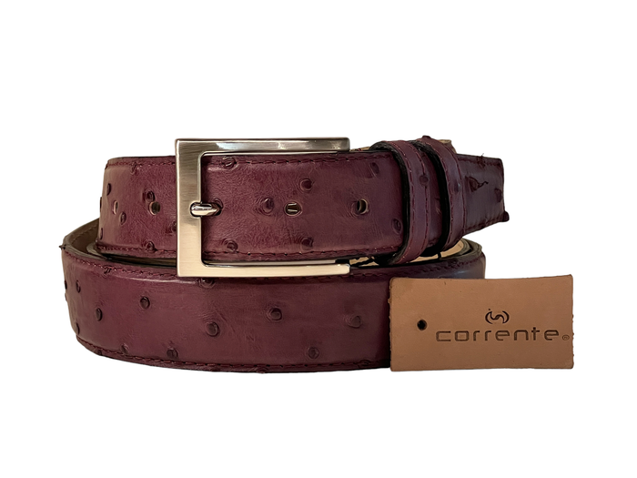 CBelt -Genuine Ostrich Belt- Burgundy