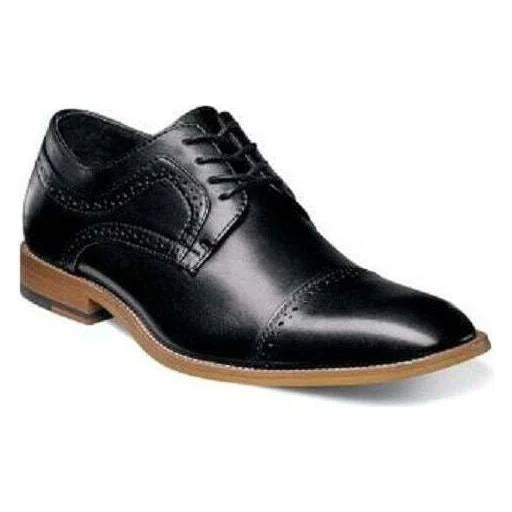 Stacy Adams Mens shoes Dickinson Cap Toe Oxford classic Black Leather 25066-001 – SuitUSA
