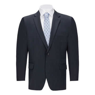 Men's Navy Portly Fit Suit Separate Jacket – Classic Wool Blend Formal Blazer