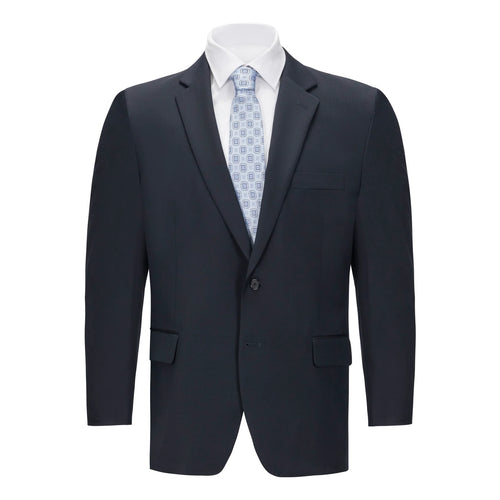 Men's Navy Portly Fit Suit Separate Jacket – Classic Wool Blend Formal Blazer