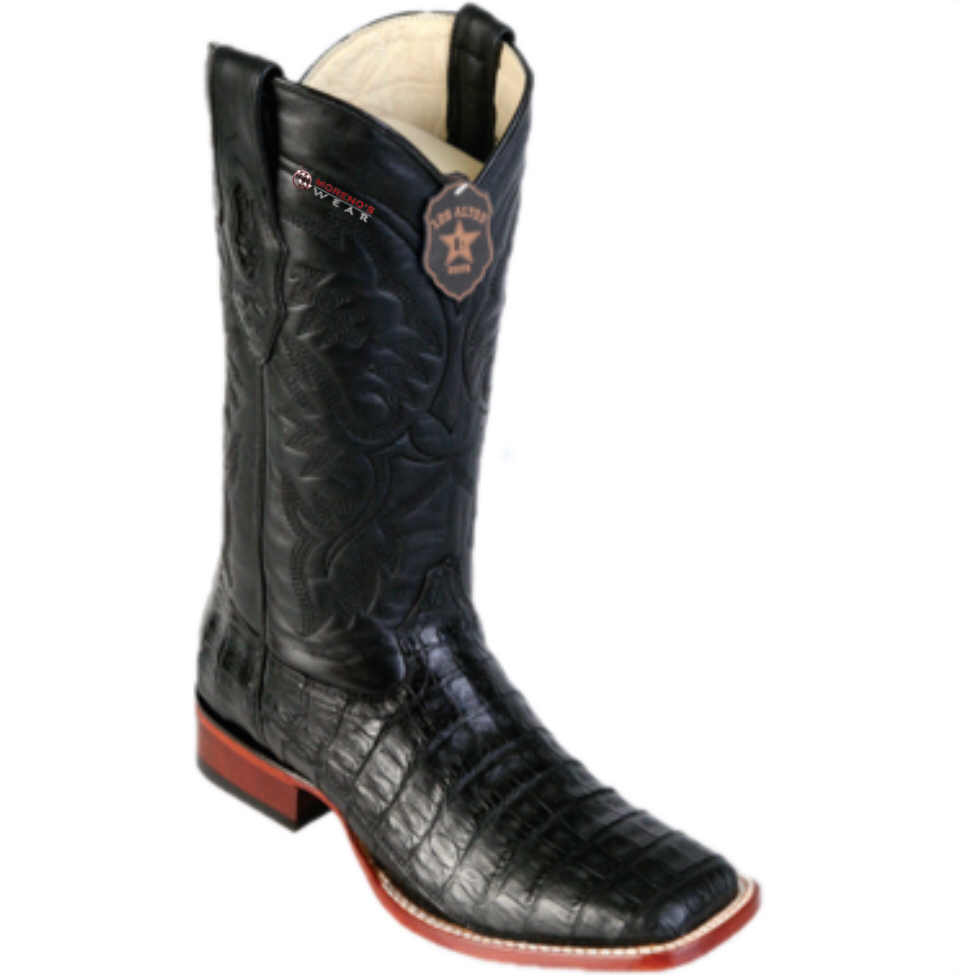 Men's Los Altos Glossy Caiman Belly Boots Wide Square Toe