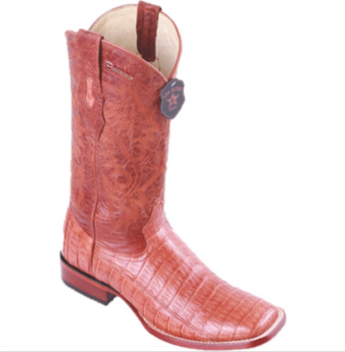 Men's Los Altos Caiman Belly (Pieced Vamp) Boots Wide Square Toe