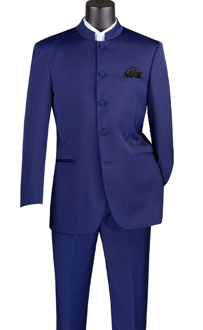 Rockefeller Collection - Double Breasted Stripe Suit Black Regular Fit 2 Piece by Vinci
