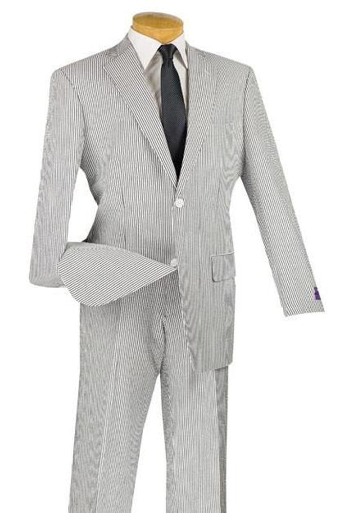 Mens 2 Button Peak Lapel Modern Plaid Suit in Blue by Vinci