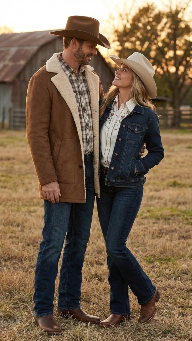 Saco Vaquero Men’s Brown Western Faux Suede Blazer Coat – Cowboy Style Long Jacket for Wedding, Party and Special Events