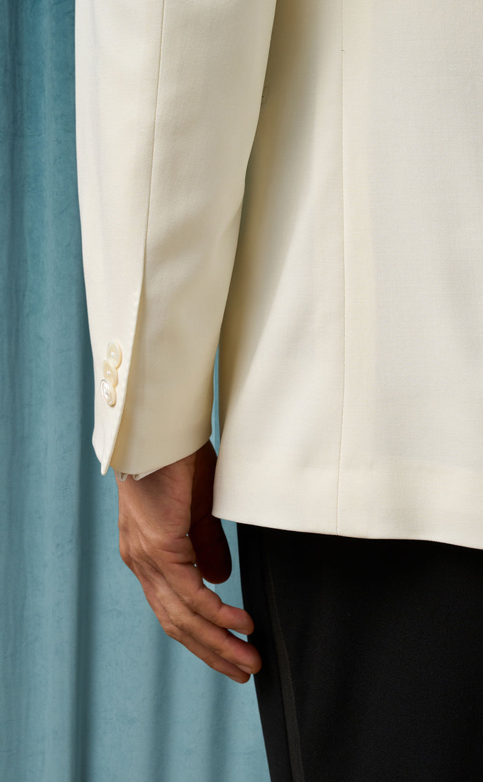 Mens Ivory Dinner Jacket - Cream Wedding Tuxedo Jacket in Off White Blazer Shawl Collar Double breasted by USA Men's Outlet