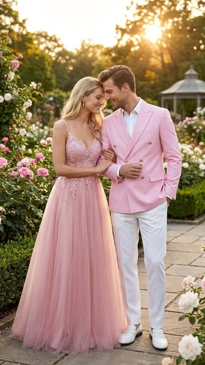 Men’s Light Pink Double Breasted Blazer - Sport Jacket Coat by USA Men's Outlet