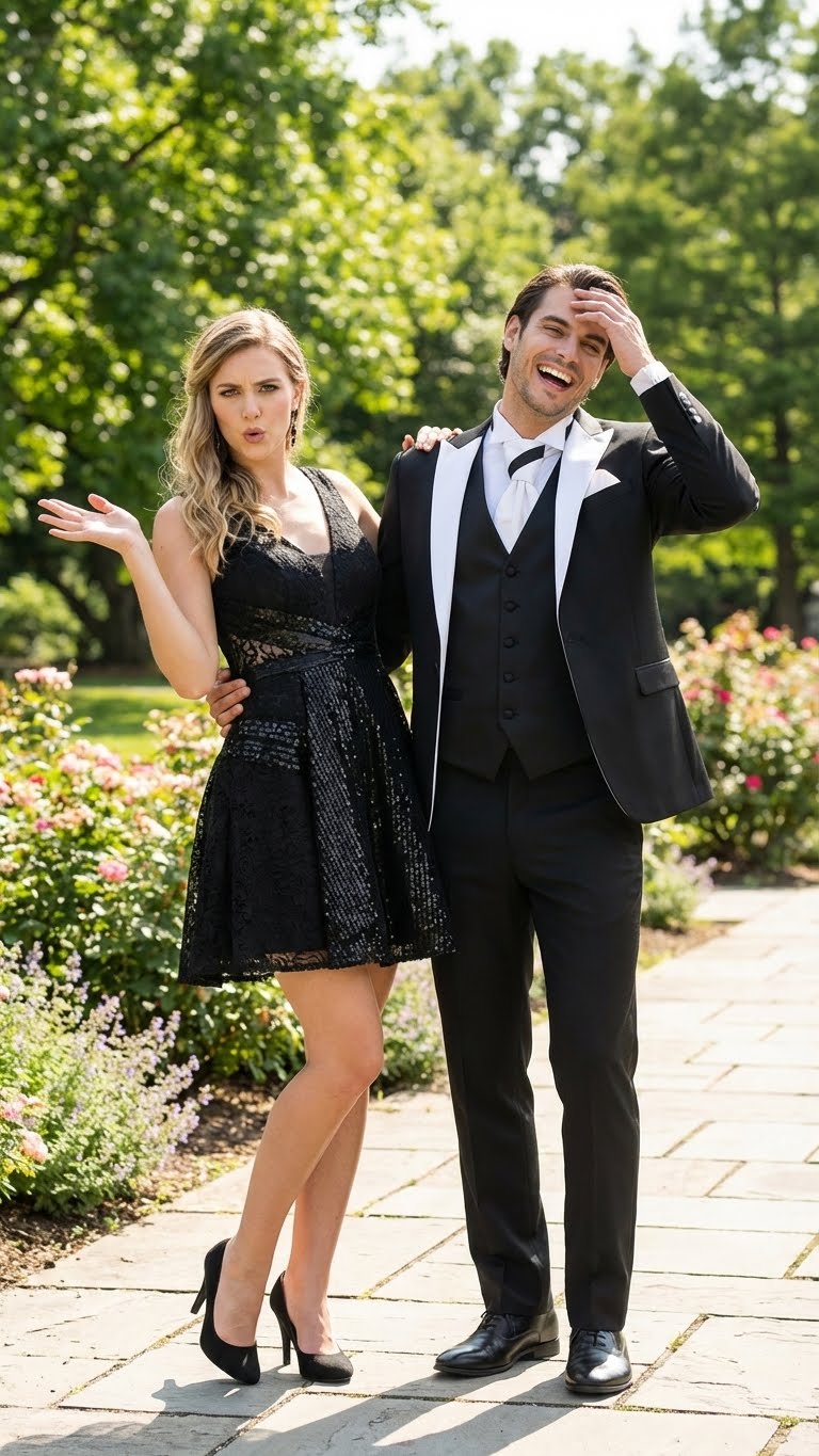 Men’s Black and White Lapel Prom Tuxedo Suit + Black Vest + Black Pants Peak Lapel USA Men's Outlet
