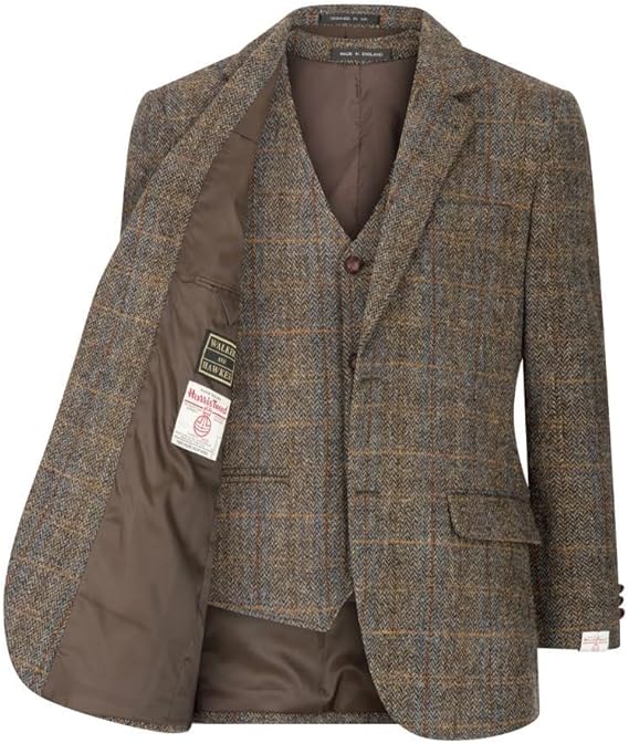 Walker and Hawkes Harris Tweed Blakemore Blazer for Men - Hand-Woven Wool Tweed Jacket with Polyester Lining, Regular Fit USA Men's Outlet