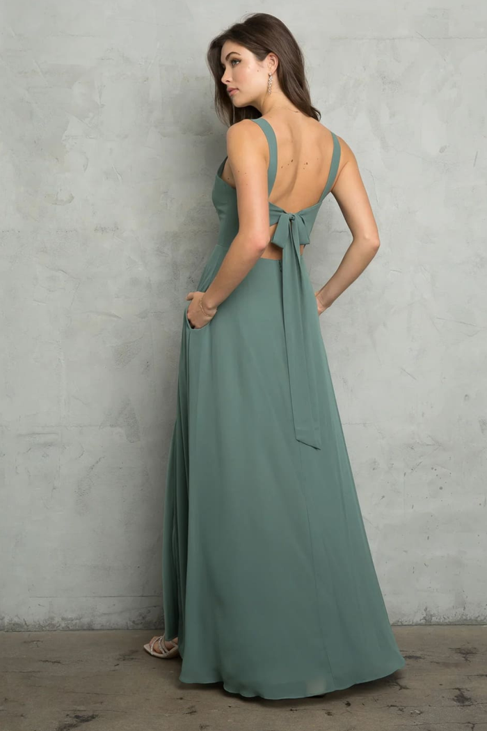 Eva USA 3485 Bridesmaids Long Slit Formal Dress