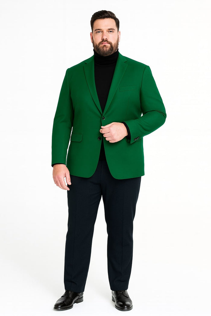 Mens Green Blazer - Stylish Casual and Formal Sport Coat for Parties, Weddings and Events in Emerald Green by USA Men's Outlet