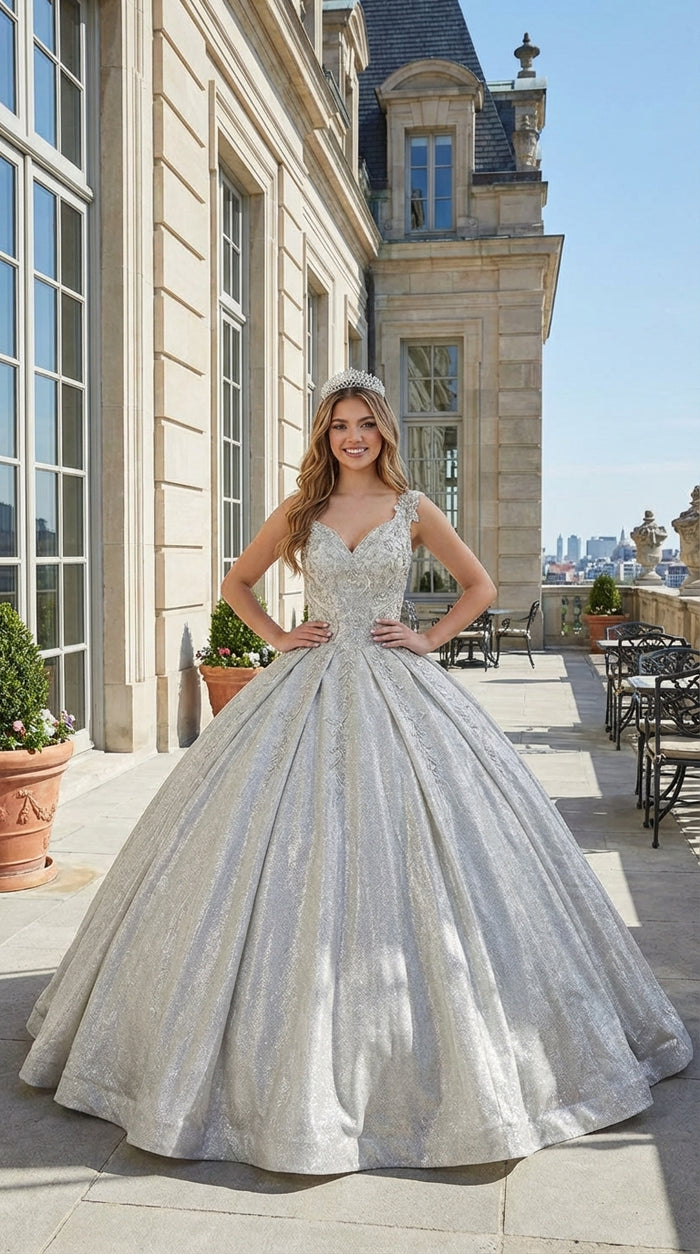 Quinceanera Dress Ball Gown Off The Shoulder Glitter & Plus Size LK178