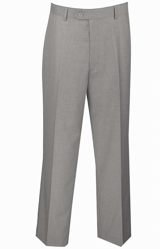 Navy Men's Regular Fit Wool Dress Pants - Flat Front Style by Vinci