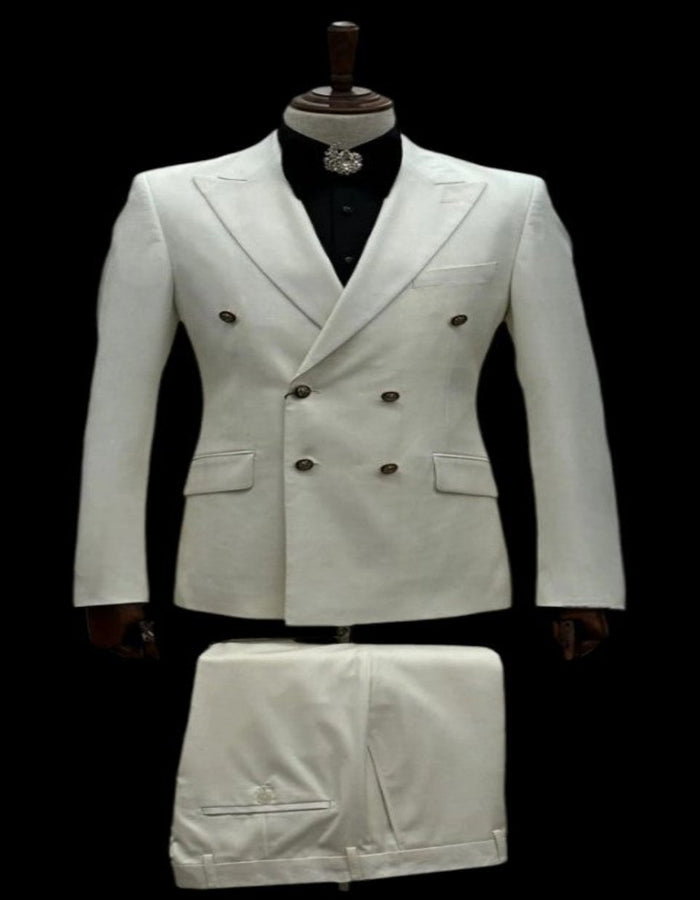 Ivory Wedding Suit - Cream Tuxedos Suit - Ivory Dinner Jacket Plus Pants by USA Men's Outlet