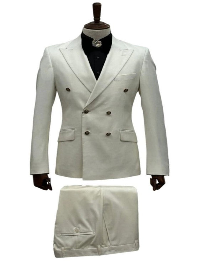 Ivory Wedding Suit - Cream Tuxedos Suit - Ivory Dinner Jacket Plus Pants by USA Men's Outlet
