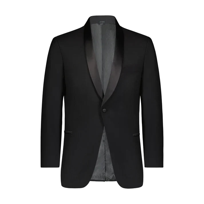 Men's 100% Wool Black Slim Fit Tuxedo Jacket with Shawl Collar – SuitUSA