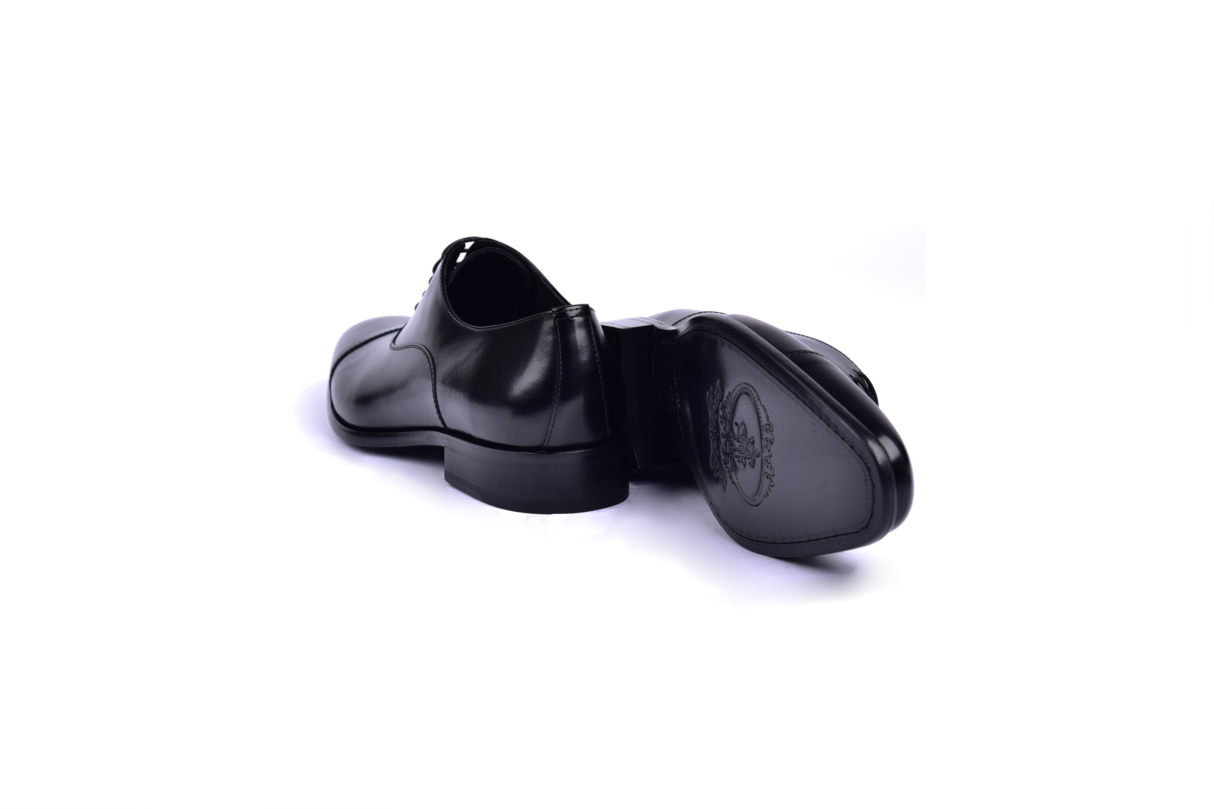 C0092-6265 Cap toe Lace up-Shinny Calf Black