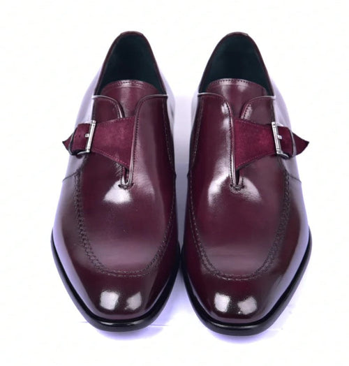 Corrente 6471 Leather Slip-On Monkstrap Shoe - Burgundy - Image 3