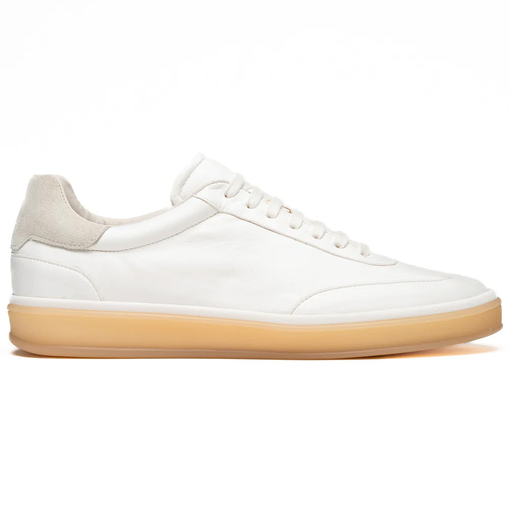 Zelli Gotti Minimalist Sneaker in Supple White Nappa Leather
