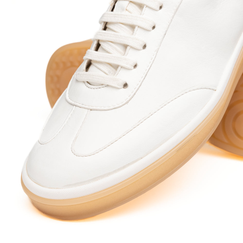 Zelli Gotti Minimalist Sneaker in Supple White Nappa Leather