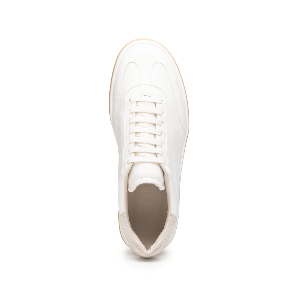 Zelli Gotti Minimalist Sneaker in Supple White Nappa Leather