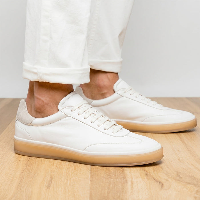 Zelli Gotti Minimalist Sneaker in Supple White Nappa Leather
