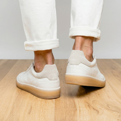 Zelli Gotti Minimalist Sneaker in Supple White Nappa Leather