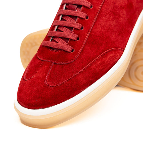 Zelli Gotti Suede & Leather Sneaker in Red | Refined Sporty Style