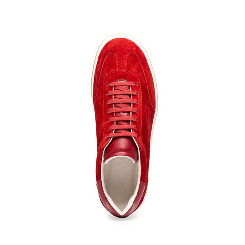 Zelli Gotti Suede & Leather Sneaker in Red | Refined Sporty Style