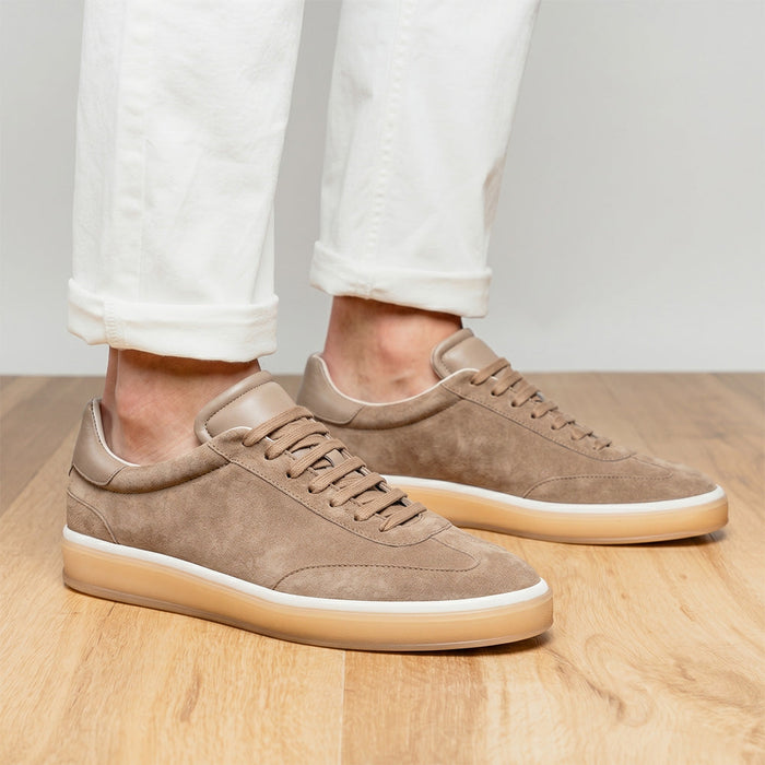 Zelli Gotti Suede & Leather Sneaker in Taupe