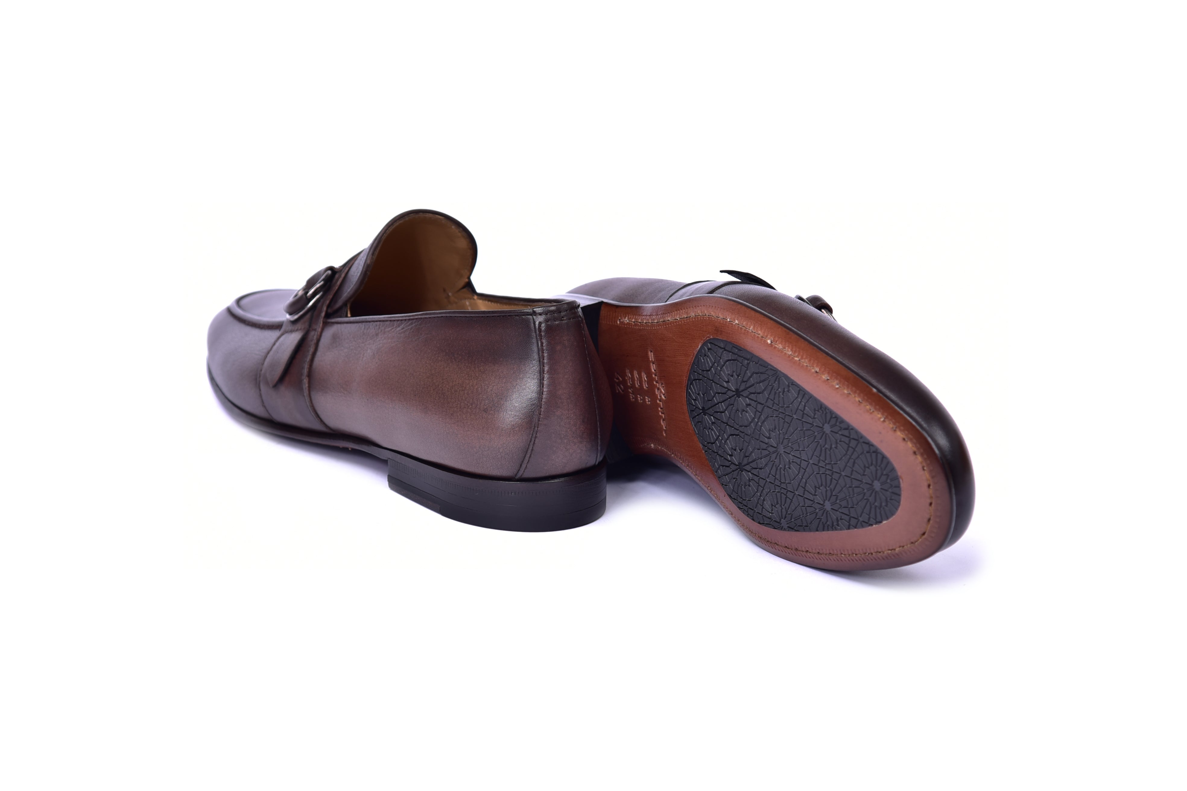 C00101- 6628 Side Buckle Loafer -Brown