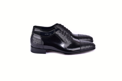 C0001301-6708 Cap toe Ostrich-Black