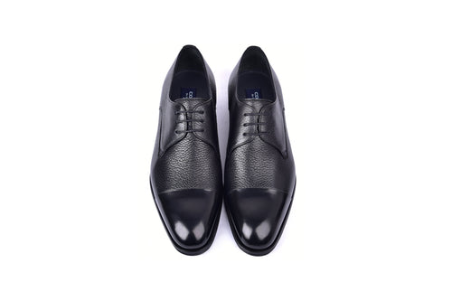 C001105-6793 Cap Toe Deer Skin- Black