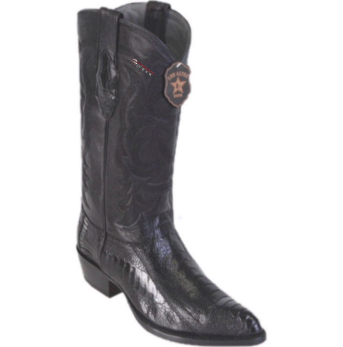 Men’s Los Altos Ostrich Leg Boots J Toe (Black/Olive Green)