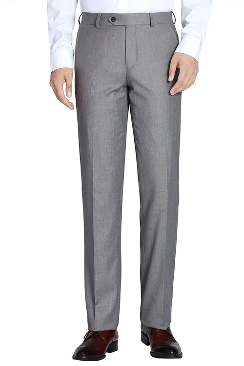 Beige Classic 2-Button Men's Poplin Suit - CLOSE OUT 44L by Vinci