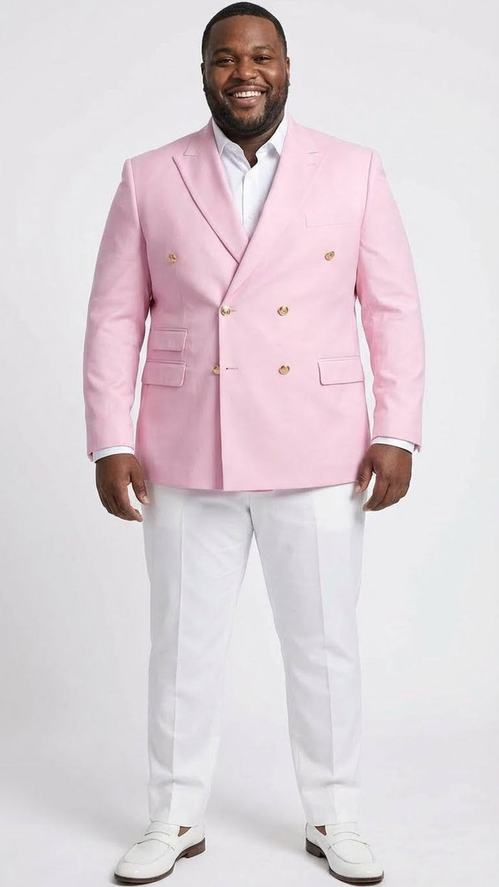 Men’s Light Pink Double Breasted Blazer - Sport Jacket Coat by USA Men's Outlet