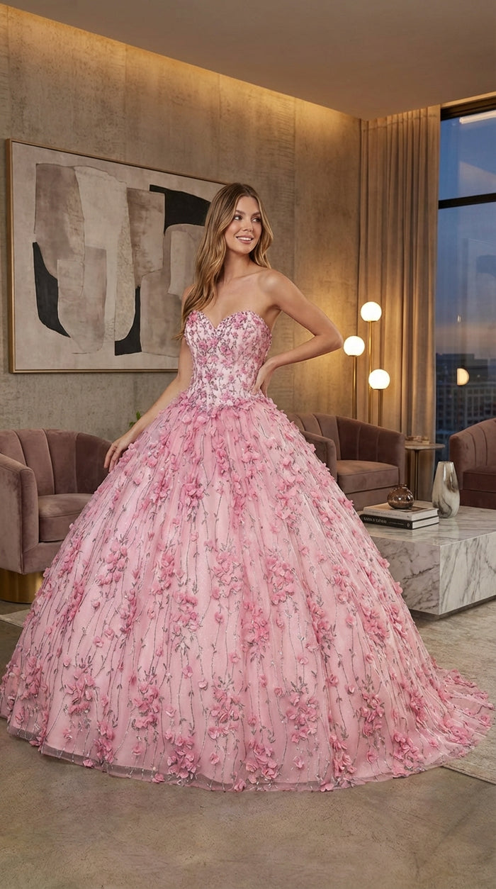Layla K LK190 3D Floral Strapless Corset Quinceanera Ball Gown