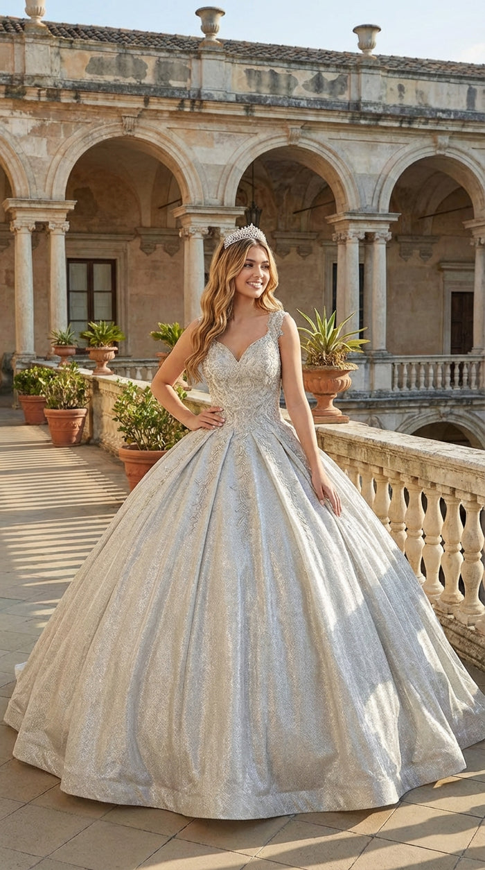 Quinceanera Dress Ball Gown Off The Shoulder Glitter & Plus Size LK178