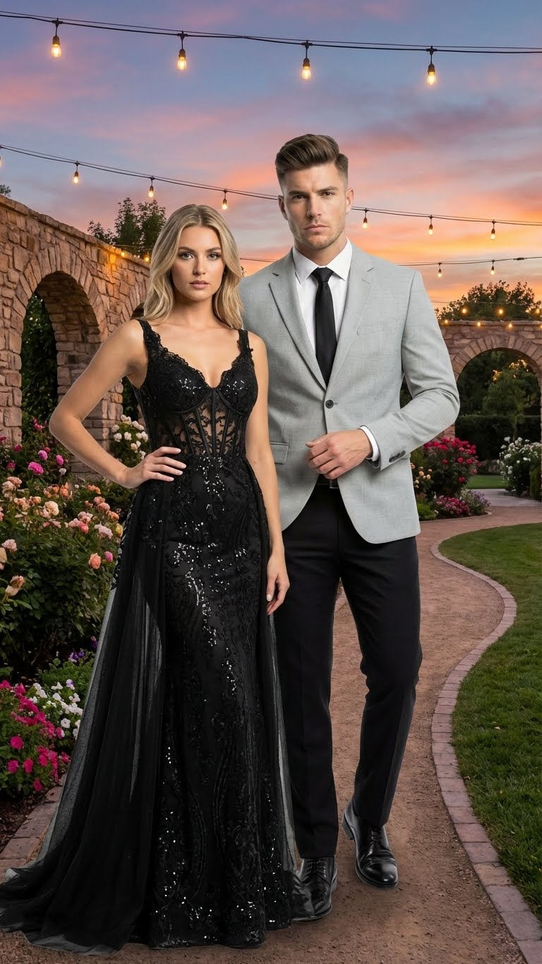 Men’s Light Grey Slim Fit Blazer Sport Coat with Black Pants - Premium Formal and Smart Casual Outfit by USA Men's Outlet