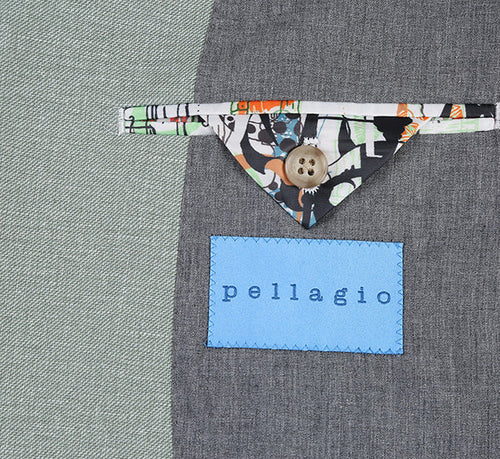 Half Canvas Slim Fit Blazer in Light Sage Gray by Pellagio