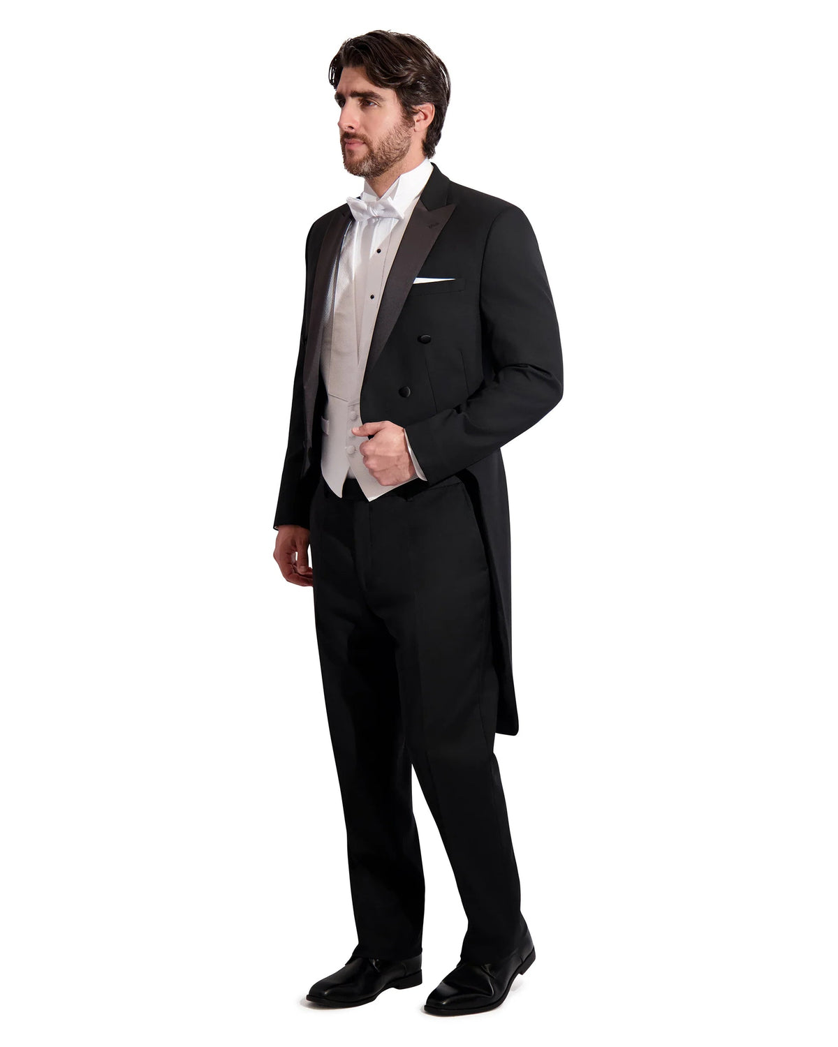 Men's Black Formal Polyester Tailcoat