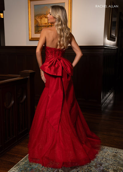Rachel Allan 70726 Applique Strapless Mermaid Dress
