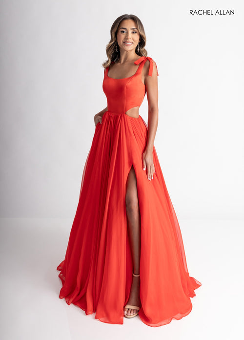 Sleeveless A-line Slit Gown by Rachel Allan 70980