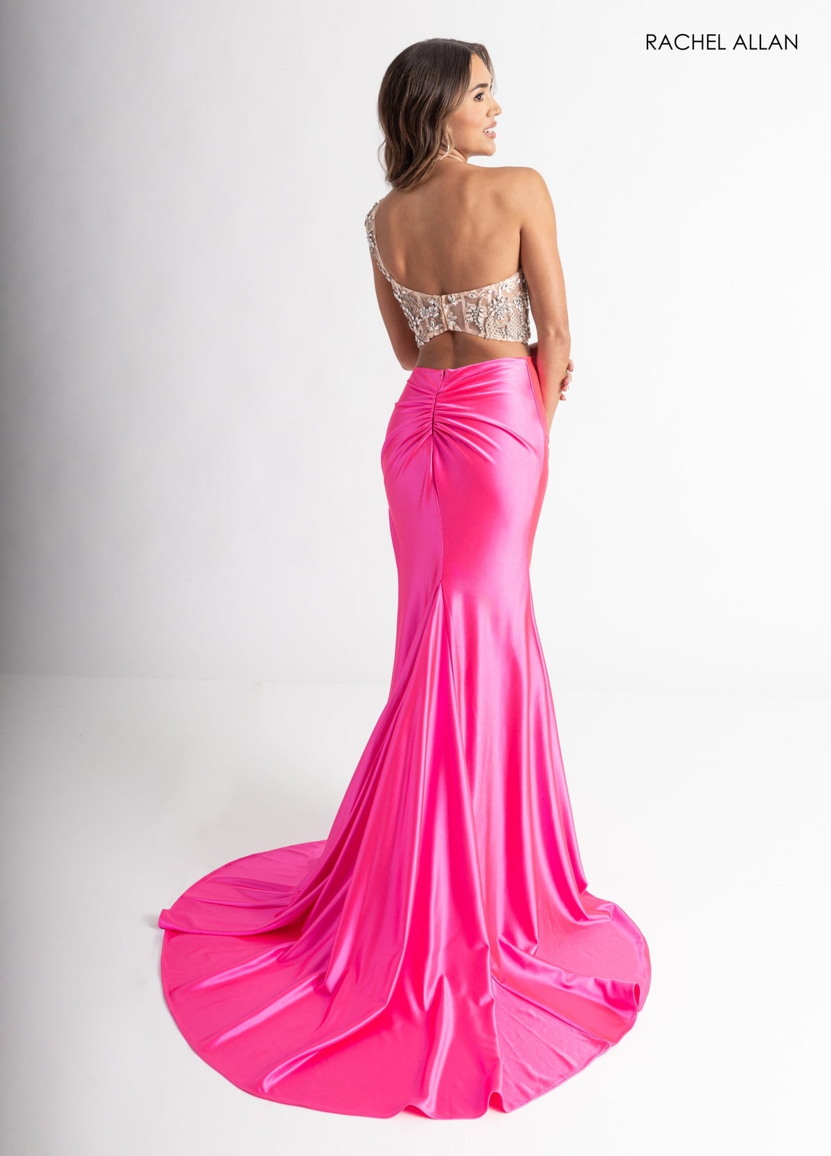Two-Piece One Shoulder Gown by Rachel Allan 71000